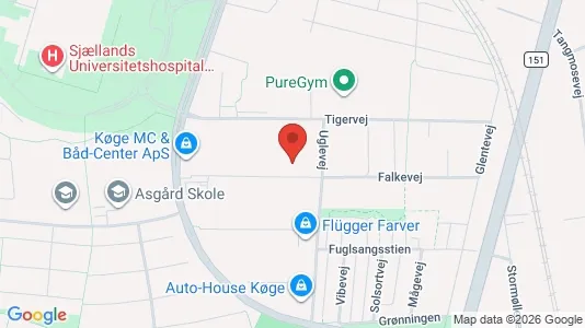Commercial properties for rent i Køge - kort over placeringen