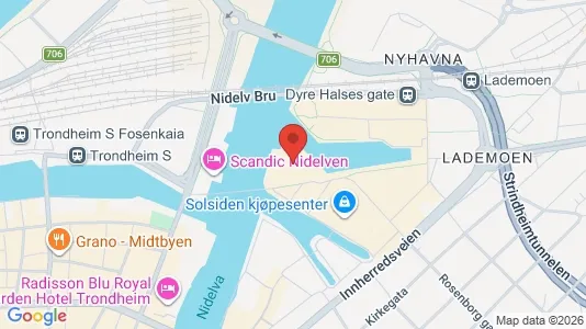 Office spaces for rent i Trondheim Østbyen - kort over placeringen