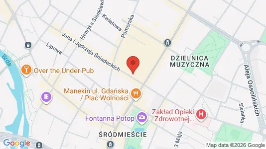 Office spaces for rent i Bydgoszcz - kort over placeringen