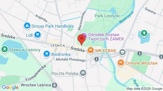 Lokaler til leje i Wrocław - kort over placeringen
