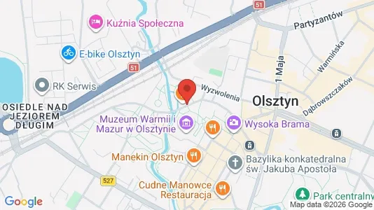 Lokaler til leje i Olsztyn - kort over placeringen