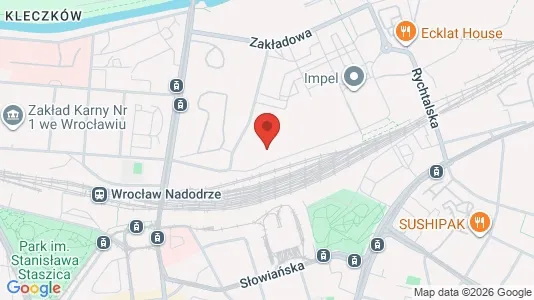 Företagslokaler för uthyrning i Wrocław - kort over placeringen
