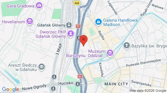 Commercial properties for rent i Gdańsk - kort over placeringen