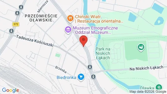 Propiedades comerciales En alquiler i Wrocław - kort over placeringen