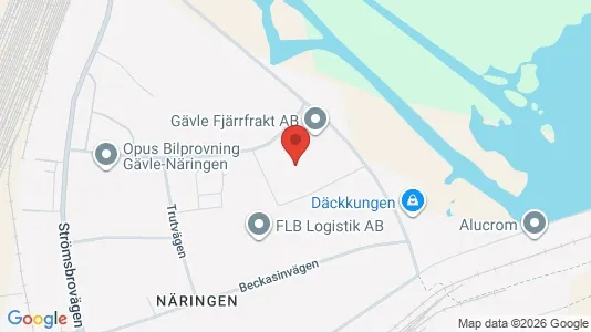 Företagslokaler för uthyrning i Gävle - kort over placeringen