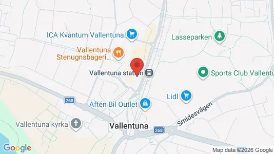 Commercial properties for rent i Vallentuna - kort over placeringen