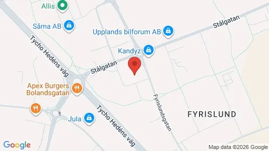 Industrial properties for rent i Uppsala - kort over placeringen