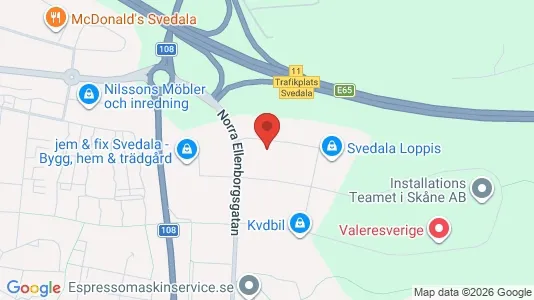 Producties te huur i Svedala - kort over placeringen
