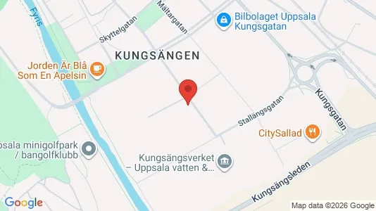 Verkstedhaller til leie i Uppsala - kort over placeringen