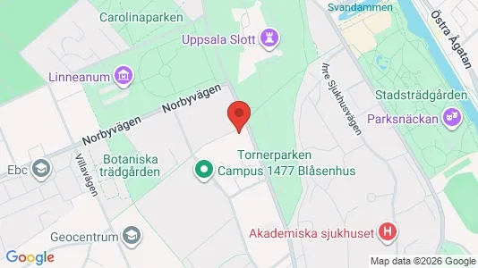 Kontorlokaler til leje i Uppsala - kort over placeringen