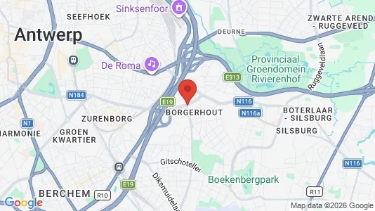 Office spaces for rent i Antwerp Borgerhout - kort over placeringen