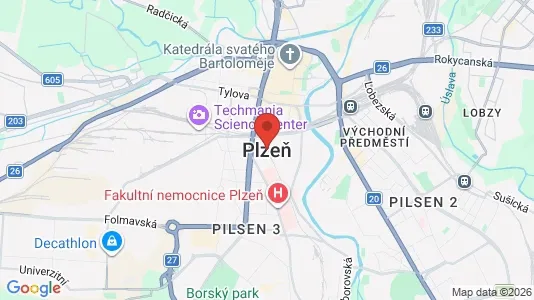 Lagerlokaler til leje i Plzeň-město - kort over placeringen