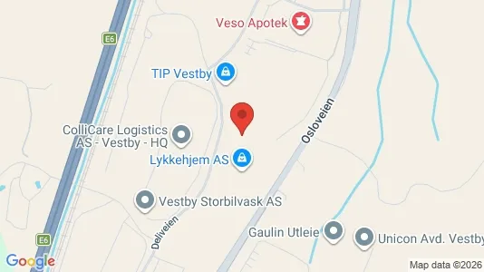 Industrial properties for rent i Vestby - kort over placeringen