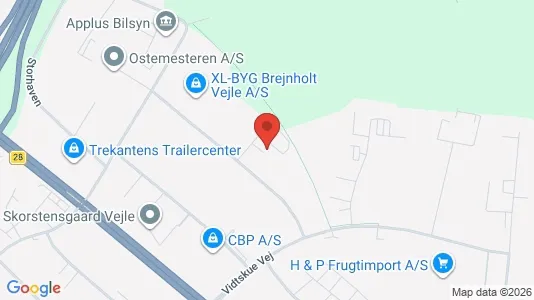 Lagerlokaler til leje i Vejle Centrum - kort over placeringen