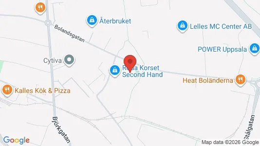 Verkstedhaller til leie i Uppsala - kort over placeringen