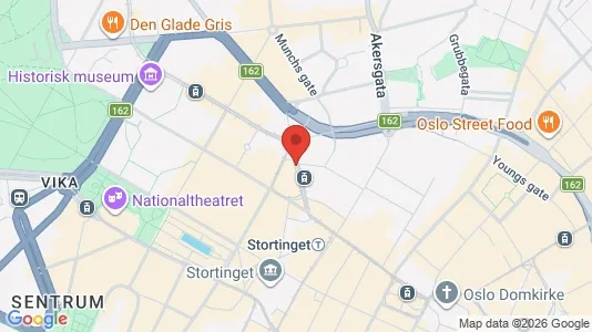 Kontorer til leie i Oslo Sentrum - kort over placeringen
