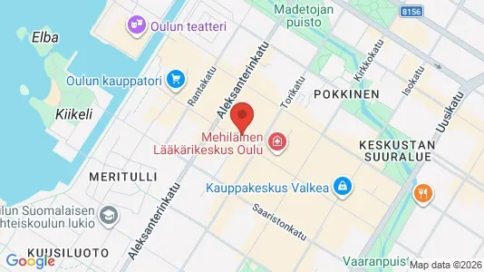 Kontorlokaler til leje i Oulu - kort over placeringen