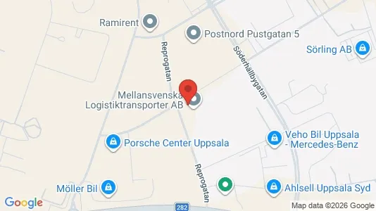Kontorlokaler til leje i Uppsala - kort over placeringen