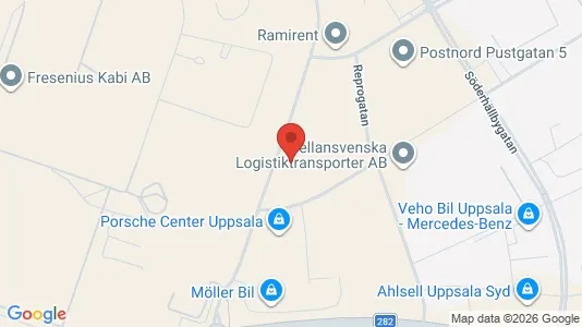 Kontorlokaler til leje i Uppsala - kort over placeringen