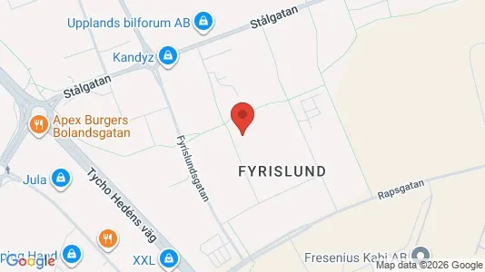 Industrial properties for rent i Uppsala - kort over placeringen