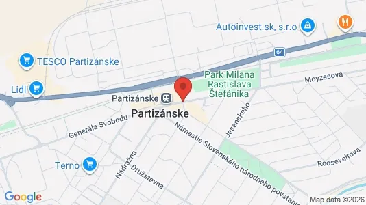 Gewerbeflächen zur Miete i Partizánske – Foto von Google Street View