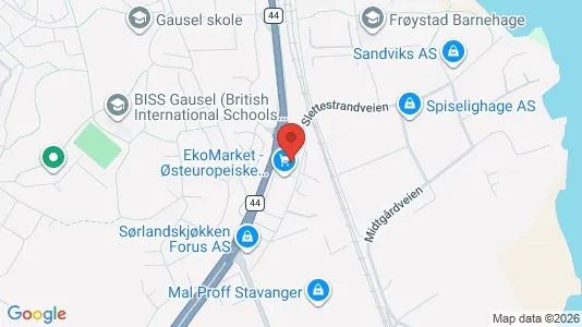 Commercial properties for rent i Stavanger - kort over placeringen