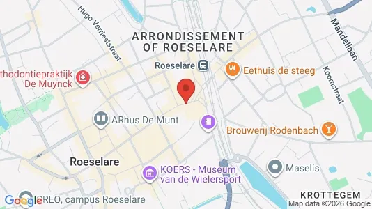 Commercial properties for rent i Roeselare - kort over placeringen