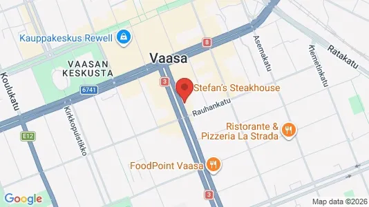 Kontorer til leie i Vaasa - kort over placeringen