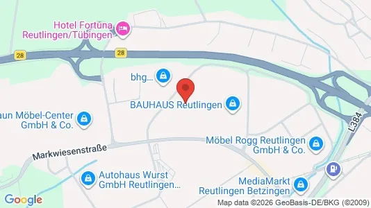 Office spaces for rent i Reutlingen - kort over placeringen