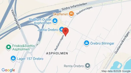 Toimistotilat Vuokrattavana i Örebro - kort over placeringen