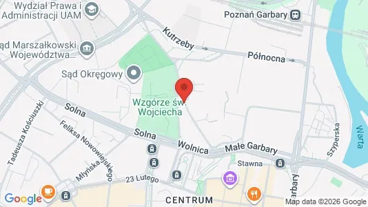 Office spaces for rent i Poznań - kort over placeringen