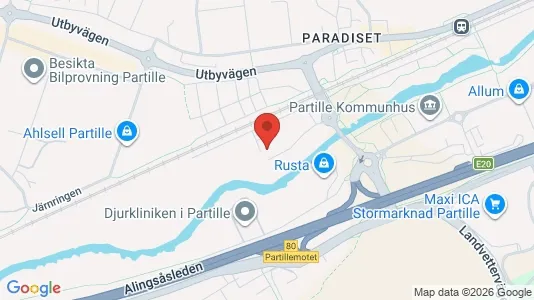 Industrial properties for rent i Partille - kort over placeringen