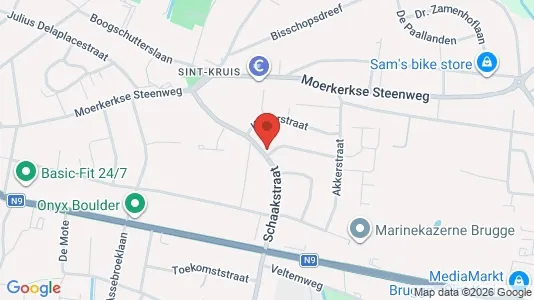 Commercial properties for sale i Brugge - kort over placeringen