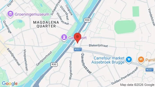 Kontorlokaler til leje i Brugge - Foto fra Google Street View