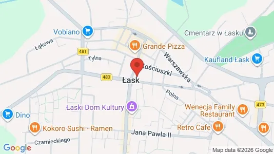 Kontorer til leie i Łaski – Bilde fra Google Street View