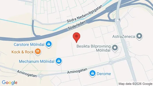Varastot Vuokrattavana i Mölndal - kort over placeringen