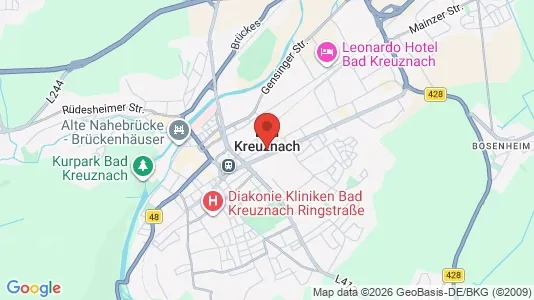 Restaurants for rent i Bad Kreuznach - kort over placeringen