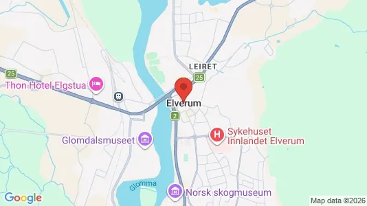 Sklepy Do wynajęcia i Elverum - kort over placeringen