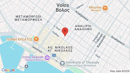 Kontorer til leie i Volos - kort over placeringen