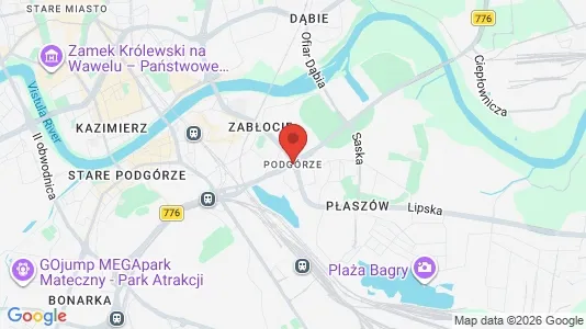 Office spaces for rent i Kraków Podgórze - kort over placeringen
