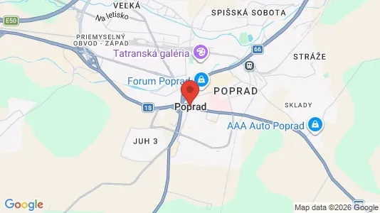 Lokaler til leje i Poprad - Foto fra Google Street View