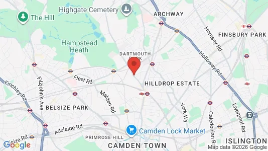 Shops for rent i London NW5 - kort over placeringen