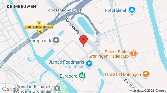Kontorer til leie i Groningen - kort over placeringen