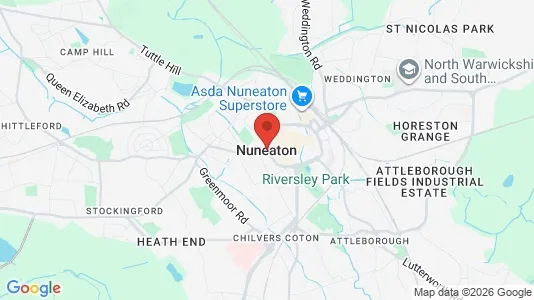 Kaupat Vuokrattavana i Nuneaton - Warwickshire - Kuva Google Street Viewstä