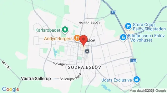 Butikslokaler för uthyrning i Eslöv – Foto från Google Street View