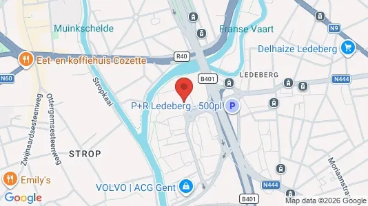 Kontorlokaler til leje i Gent Ledeberg - Foto fra Google Street View