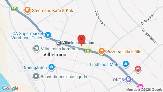 Commercial properties for rent i Vilhelmina - kort over placeringen