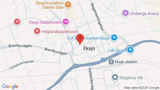 Lokaler til leje i Eksjö - Foto fra Google Street View