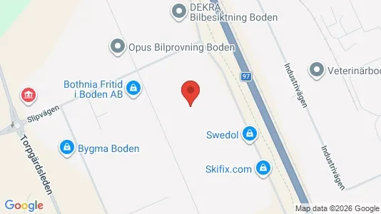 Værkstedslokaler til leje i Boden - Foto fra Google Street View