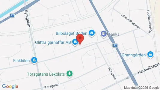 Værkstedslokaler til leje i Boden - Foto fra Google Street View